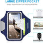 GUZACK Running Armband, Running Phone Holder with Key Pockets & Card Slot for iPhone 15 14 13 12 11 Pro Max Plus, Galaxy S24 S23/S22/S21 Fit Up to 6.9 Inches, Navy Blue Green Zipper