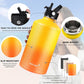 Water Bottle Insulated 32oz 40oz 64oz 128oz Straw Lid Spout Lid & 3 Lids, Leak Proof, Vacuum Insulated,Stainless Steel Water Bottle Wide Mouth for Sports, Gym or Office