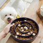 LE TAUCI Dog Bowls Slow Feeder Ceramic, 1.5 Cup Slow Feeding Bowl for Small and Medium Breed, Puzzle Dog Food Bowl for Fast Eater, Maze Purple