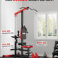 LS01 LAT Pulldown Machine, LAT Row Cable Machine with AB Crunch, LAT Tower with Cable Row Attachments, 3 in 1 Pulley Stations for Home Gym