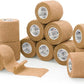 OK TAPE Self Adherent Cohesive Bandages Wrap 12Packs, 2 Inches X 5 Yards, Non-Woven Self Adhesive Athletic Sports wrap Tape, Vet Wrap Bandages Tape, for Thumb Finger Wrist Ankle (Beige)