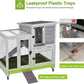 GUTINNEEN Two-Story Rabbit Hutch Large Bunny Cage with Wire Mesh Floor, Leak-Proof Trays, Lockable Wheels for Indoor and Outdoor Use, 40.6" L x 26" W x 37.6" H