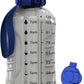 AQUAFIT 128 oz Water Bottle with Time Marker - 2in1 Straw & Chug Lid - BPA Free Big Jug with Straw - Gym Water Bottle with Strap (128 Ounces, Clarity)