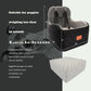 Dog Booster Car Seat for Small/Medium Dogs,6in Memory Foam Elevated Cushion,Fully Detachable and Washable,2 Clip-On Safety Leashes,Anti-Slip Base(Black/Grey,Medium)
