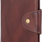 Real Leather Wallet Functional RFID Bifold Passport Holder Travel (Coffee)