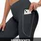baleaf Women's V Crossover Flare Leggings with Pockets Yoga Pants High Waist Casual Workout Gym Bell Bottom Leggings