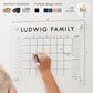 Personalized Clear Acrylic Calendar for Wall, Calendar Whiteboard for Wall, Dry Erase Wall Calendar, Wall Calendar Organizer System for Home (Block, Navy, 14"W x 11"H)