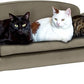 Paws & Purrs Multi-Cat Sofa Bed – 41.5″ Wide Elevated Pet Couch with 3″ Foam Mattress, Removable Machine-Washable Cover – Stylish Indoor Pet Furniture for Two or More Cats and Dogs, Ash