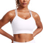 CRZ YOGA Softness Mold Womens Butterluxe Strappy Longline Sports Bra - Double Spaghetti Strap Workout Yoga Crop Top Athletic
