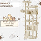 Cat Tree, 80-Inch Large Cat Tower with 9 Scratching Posts, 2 Perches, 2 Caves, 2 Basket, 2 Stairs, Extra Large Hammock, Pompoms, Multi-Level Plush Cat Condo for Indoor Cats/Beige