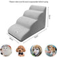 Dog Stairs, Removable and Washable Pet Stairs, 4-Steps Non-Slip Pet Ramp, Dogs Steps for High Bed Sofa, High Resilience Sponge Dog Stairs(Dark Brown)