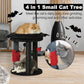 MECOOL 4in1 Small Cat Tree,Scratching Post with Tower Soft Bed, Sisal Carpet Jute Posts with Three Hanging Ball Toys and Massage Brush for Indoor Cats and Kittens