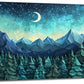 Quorin Abstract Mountain Large Wall Art Forest Moon Starry Night Sky Pictures Nature Landscape Wall Decor Canvas Print Painting Artwork for Bathroom Living Room Bedroom 30"x60"
