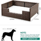 YITAHOME Rattan Dog Sofa Bed with Cushion,Wicker Pet Bed Sofa Couch Indoor Outdoor Water Unaffected for Large Medium Small Dogs Cats (24.8''L*19.7''W*9.8'',Beige)