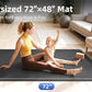 Extra Large Yoga Mat - 72"x35", 72"x48", 78"x57" - Wide TPE Exercise Mat for Home, Stretching, Couples & Family Workouts - 6-12mm Thick, Non-Slip & Waterproof - with Carry Bag and Straps