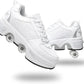 Roller Skate Shoes for Women Four Rounds Children's Roller Skates Shoes That Turn into Rollerskates Sneakers Outdoor Light Shoes with Wheels for Girls/Boys