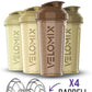 '-4 PACK- 28 oz Protein Shaker Bottle for Protein Mixes - 4x Wire Whisk | Leak Proof Shaker Cups for Protein Shakes | Protein Shaker Bottle Pack | Protein Shake Cup (Brown)