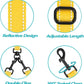 PetBonus Double Dog Leash, No Tangle Dual Leash, Reflective Walking Training Lead, 4 Comfortable Padded Handles for 2 Dogs with Collapsible Bowl and Waste Bags (Yellow, Large)