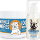 Bulldog Wrinkle Wipes & Cream Bundle - Deep Cleaning Wrinkle Wipes + Soothing Dog Wrinkle Cream - Hypoallergenic for Bulldogs, Pugs, Frenchies (100 Wipes + 85g Cream)