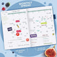 Clever Fox Wellness Planner - Weekly & Daily Health and Wellness Log, Food Journal & Meal Planner Diary for Calorie Counting, Notebook for Medical Condition Tracking, A5-Sized - Mystic Blue