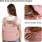 OFY Cat Carrier Puffy Backpack Breathable Small Dog Front Backpack Large Space for Small Dogs, Drawstring & Water-Resisant Pet Bag for Travel Hiking, Lotus Pink Patent Pending