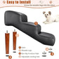 Senneny Black Faux Leather Dog Stairs, for Pets up to 150 lbs, Waterproof, Scratch Resistant Pet Steps/Stairs with High Density Foam and Detachable Wooden Legs, Black, 3 Step
