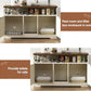 Cat Litter Box Enclosure for 2 Cats, 47" Double Hidden Litter Box Furniture with Scratch Pad, Farmhouse Indoor Litter Box Cabinet Cat Washroom, White