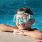 Kids Swim Goggles with Nose Cover, 180° Panoramic Snorkel Mask with Anti-Fog & Anti-Leak Design, Comfort Fabric Strap UV Protection Lens for Boys Girls Ages 3-15