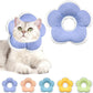 Cat Cone Collar Soft, Waterproof Cats Cones to Stop Licking After Surgery, Adjustable Soft Elizabeth Cats Collars for Wound Healing, Flower Shape Cat Recovery Collar (Purple, Medium)