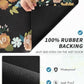 AMOAMI Coffee Mat Hide Stain Rubber Backed Absorbent Dish Drying Mat for Kitchen Counter - Fits Under Coffee Maker or Machine - Floral BLACK 17x31.5