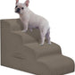 Dog Steps for Small Dogs, 4-Step Pet Ramp Stairs for High Beds and Sofa, Non-Slip Pet Stairs for Small Dogs and Cats, Removable and Easy to Clean Cover, Light Brown