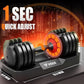 VEICK 25/55 lbs Adjustable Dumbbell with Anti-Slip Turning Handle, Fast Adjust Weight for Men Women, Exercise Equipment with Tray for Home Gym Full Body Workout Fitness