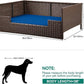 YITAHOME Rattan Dog Sofa Bed with Cushion, Wicker Pet Bed Sofa Couch Indoor Outdoor Waterproof for Large Medium Small Dogs Cats (38.6''L*26.4''W*15''H,Blue)