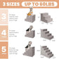 MEWANG Dog Stairs for Small & Medium Dogs and Old Cats –3/4/ 5 Steps High-Density Foam Pet Ramp for Bed & Couch, Non-Slip, Washable Cover, Grey (Square Corner, 4 Steps: 23.94''×18.27''×14.96'', 2)