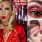 Go Ho Red Face Body Glitter,Singer Concerts Red Face Paint Glitter Makeup,Holographic Chunky Sequins Glitters for Eye Lip Hair Nails,Festival Rave Accessories,52g