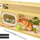 48" Large Hamster Cage, Chewproof Gerbil Cages and Habitats, Openable Top Roof Window with Silencing Pad, Wooden Guinea Pig Cage for Small Animals, Dwarf and Syrian Hamster, 40 x 20 x 20 Inches