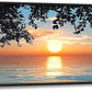Framed Large Lake Sunset Wall Art, Oversized Natural Landscape Wall Decor for Living Room, Tree Leaves Canvas Painting Pictures Home Decoration for Living Room Bedroom Office 60"x30"
