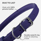 CollarDirect Rolled Leather Dog Collar, Soft Padded Round Puppy Collar, Handmade Genuine Leather Collar Dog Small Large Cat Collars 13 Colors (8-11 Inch, Purple Smooth)