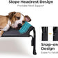 Veehoo Outdoor Elevated Dog Bed, Raised Dog Cot for Small Medium Dogs, Cooling Washable Waterproof Pet Hammock Beds with Slope Headrest, Breathable Mesh and Sturdy Frame, M, Black, CWC2204