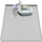 Cat Litter Mat for Litter Box, Silicone Large Cat Litter Trapping Mat - 28x22 in, Waterproof & Non-Slip, Durable & Easy Clean, Light Gray