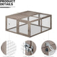 MoNiBloom Foldable Chicken Run Wood Chicken Coop Rabbit Hutch No Assembly Required Indoor/Outdoor Small Animal Nesting Box Portable Habitat Enclosure Spacious Pet Playpen 45.5 x 42.5 x 20 inch Grey