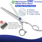 7'' Dog Grooming Scissors CNC 440C Blades Sharp and Durable Polished Thinning Dog Shears with Blue Diamond Adustable Screws Easy to Use for Groomer and Home User