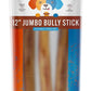 Jack&Pup 12 Inch Bully Sticks for Large Dogs (3 Pack) Jumbo Dog Chews for Aggressive Chewers | All Natural, Odor Free Bully Sticks for Dogs
