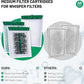 16 Count Medium Filter Cartridges Compatible with Whisper Bio Bag Filters, Large Aquarium Filter Cartridge for Whisper 10i/IQ10/PF10 and Repto Filter 90 GPH