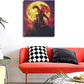 Dragon Bathroom Pictures Wall Art, Red Dragon Castle Bathroom Wall Decor, Framed Painting Canvas Artwork for Bedroom Living Room Decorations 24"L x 20"W
