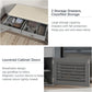 Shoe Storage Bench with 2 Drawers & 2 Doors, Entryway Bench with Cushion, 2 Adjustable Shelves, Shoe Cabinet for Entryway, Living Room, Hallway, Mudroom, Bedroom, Grey
