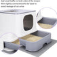 RIZZARI Cat Litter Box Stainless Steel Top-Entry : Leak-Proof Enclosed Design Reduces Odor, for Indoor Cats & Owners (White)