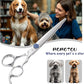 7'' Dog Grooming Scissors CNC 440C Blades Sharp and Durable Polished Straight Dog Shears with Blue Diamond Adustable Screws Easy to Use for Groomer and Home User