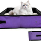 Foldable Travel Litter Box for Cats, Waterproof Portable Cat Travel Litter Box Collapsible, 15.75 * 11.82 * 3.94 Inches, Traveling & Camping Cat Supplies - Purple