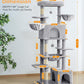 Cat Tree Large Cat Tower Tree 68" Multi-Level Cat Tower for Indoor Cats with Sisal Scratching Posts, Widen Cat Perche, Square Hammock, 2 Widen Condos, Scratching Posts, Light Grey